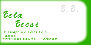 bela becsi business card