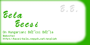 bela becsi business card